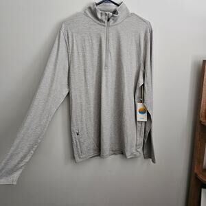 NWT Vuori Ease Performance 1/2 Half Zip Mens Large Pullover Light Heather Grey